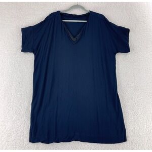 Madewell Novel Shift Dress Womens Size XXL Blue V-Neck Short Sleeve Pullover